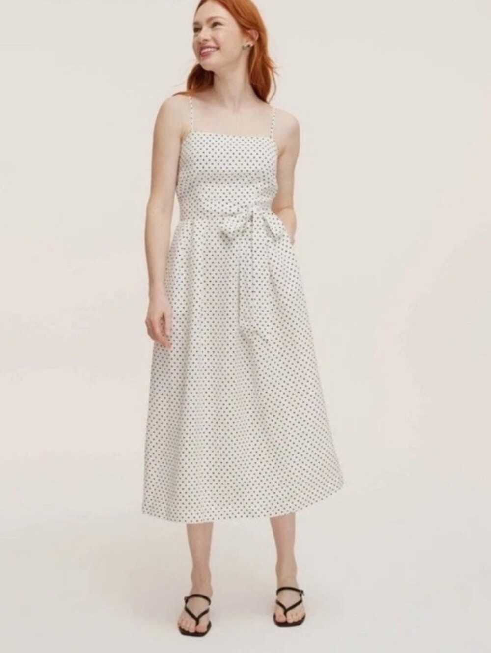 NWT Kate Spade x Target Mini Polka Dot Tie-Waist Midi Dress L Large - Picture 1 of 11